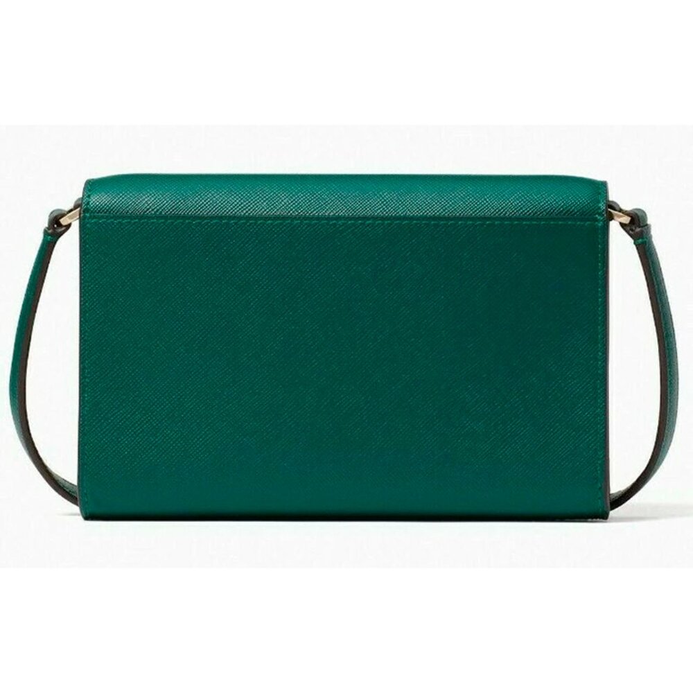 S Kate Spade Brynn Flap Crossbody Deep Jade Dark Green K4804 NWT $239 Retail - Picture 4 of 6